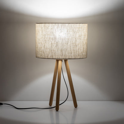 TOKYO linen table lamp styled on a side table in a warm neutral room