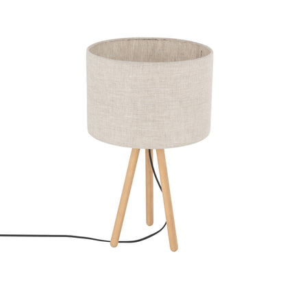 Detail of the light wood tripod base on the TOKYO table lamp