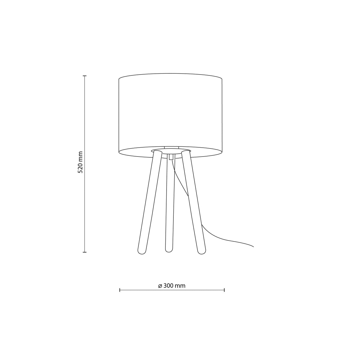 TOKYO table lamp technical drawing showing the 460 x 300 mm dimensions