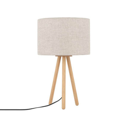TOKYO natural linen and wood table lamp in a Scandinavian interior
