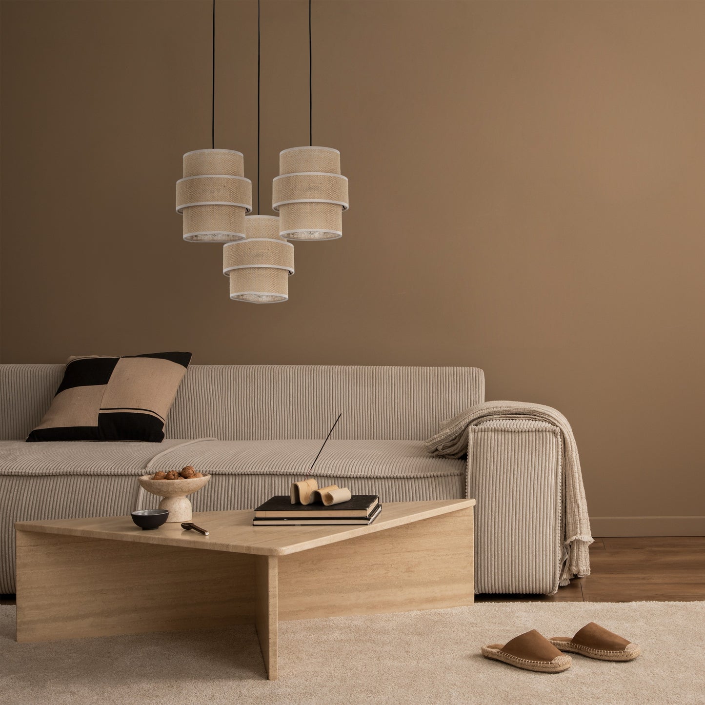 Lampe à suspension naturelle CALISTO JUTE 3