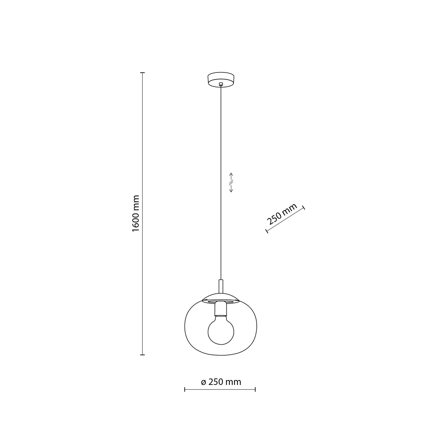 Suspension scandinave en verre graphite VIBE