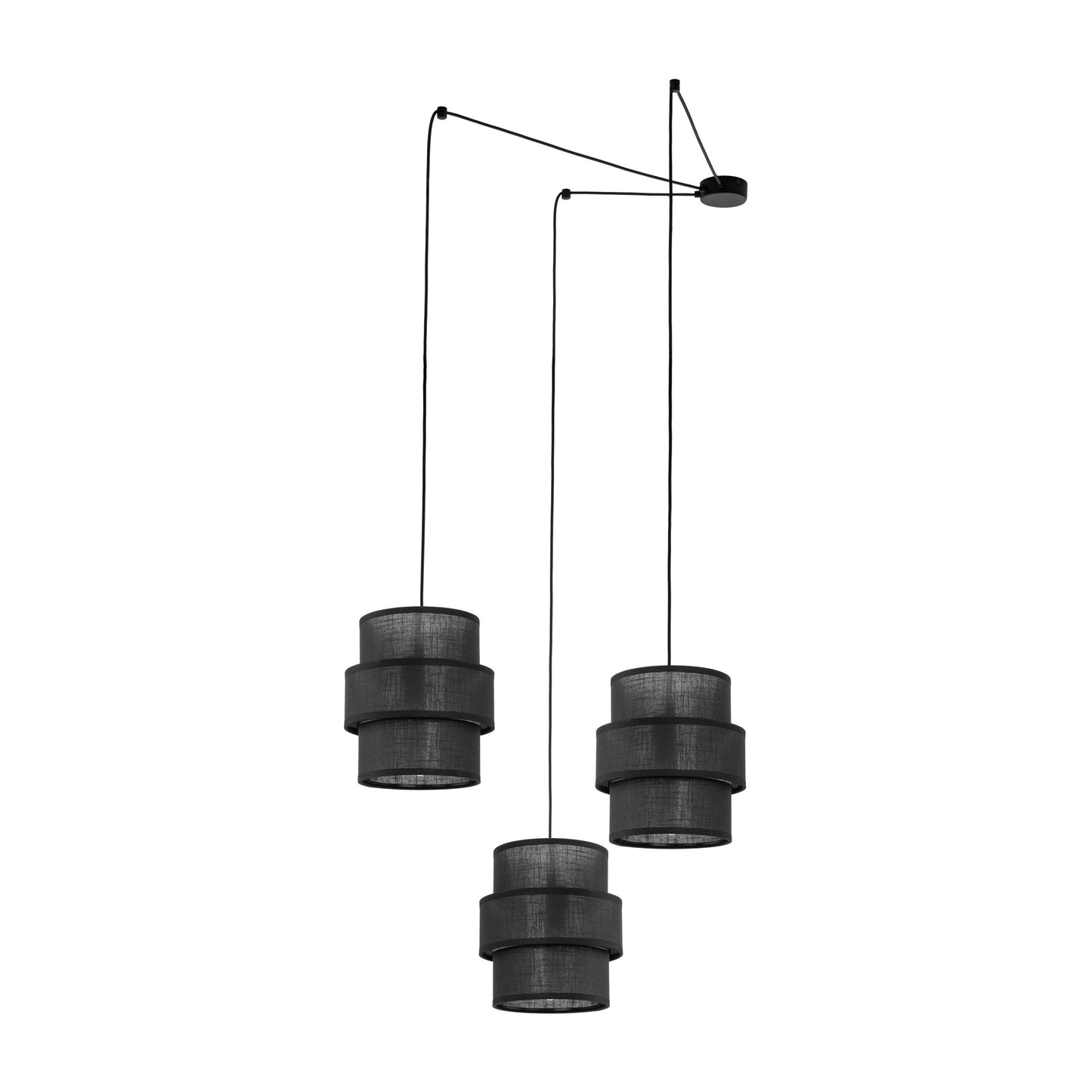 Suspension moderne noire CALISTO du milieu du siècle 3