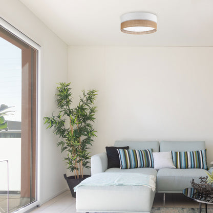 LINOBIANCO small flush mount shown on a ceiling, sitting 6.30 inches below the surface