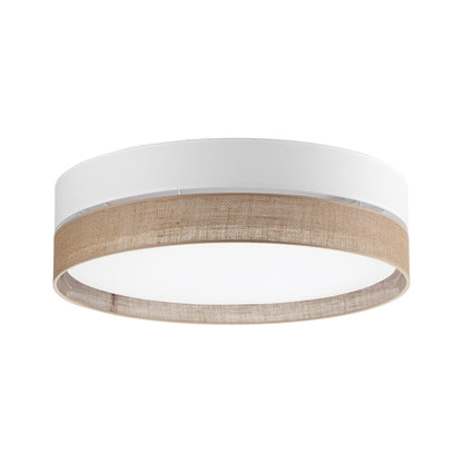 Linobianco Natural Linen Scandinavian Flush Mount Ceiling Light for Bedroom, Hallway & Low Ceilings Lumocrafts