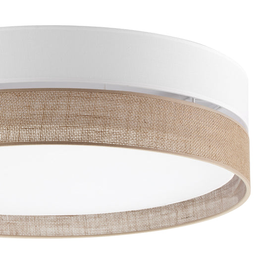Linobianco Natural Linen Scandinavian Flush Mount Ceiling Light for Bedroom, Hallway & Low Ceilings Lumocrafts