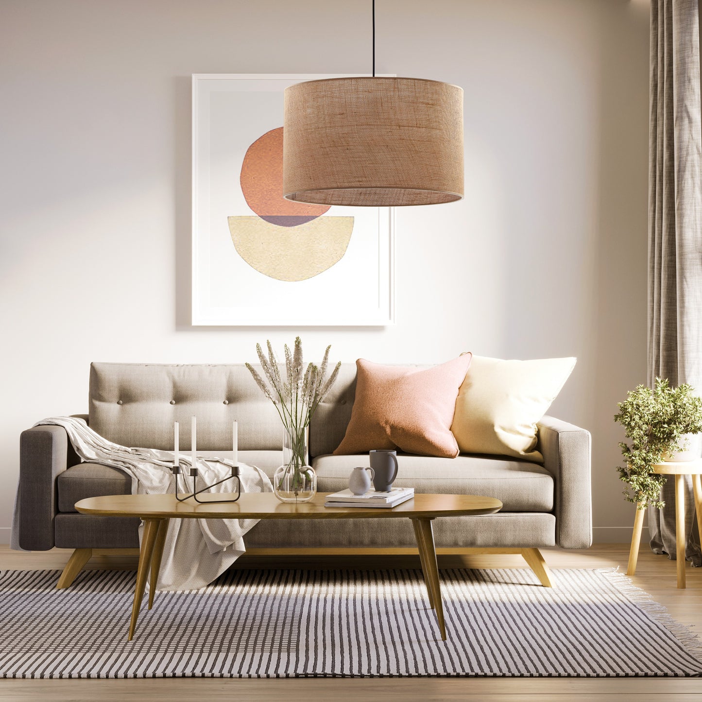 JUTE Large Natural Pendant Light