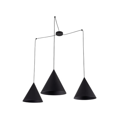 Suspension minimaliste moderne noire CONO 3