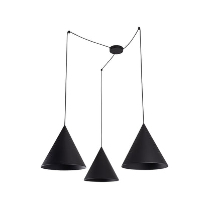 Suspension minimaliste moderne noire CONO 3