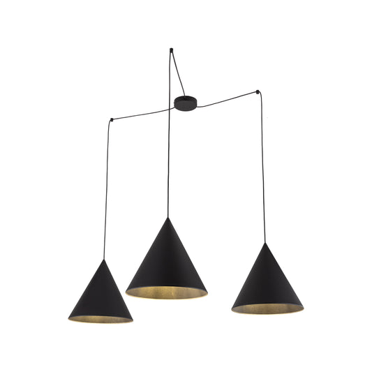CONO Black Modern Minimalist Suspension Pendant Ceiling Light Fixture for Kitchen Island, Dining Room & Living Room (3-Light) LumoCrafts