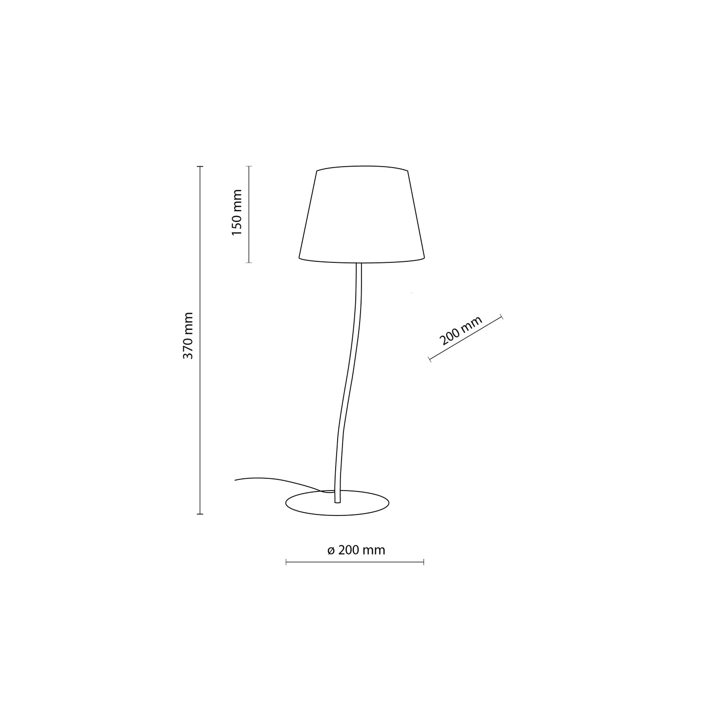 Lampe de nuit orange NICOLA de style moderne du milieu du siècle