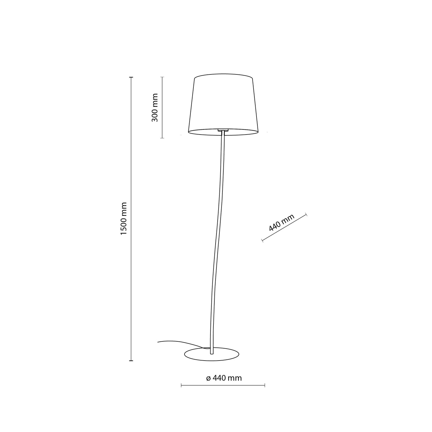 NICOLA Orange Mid-Century Modern Floor Lamp