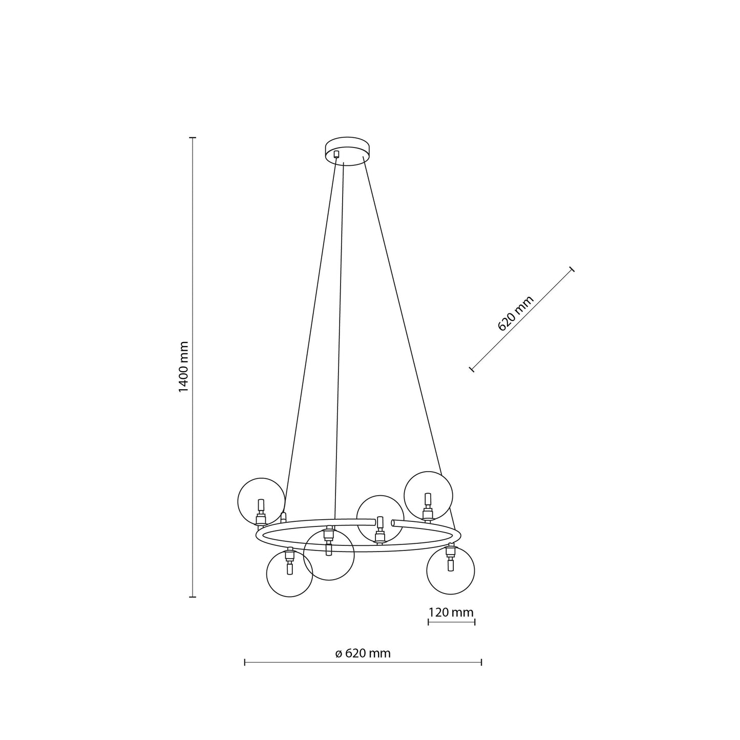 Suspension scandinave ANABELLE 6