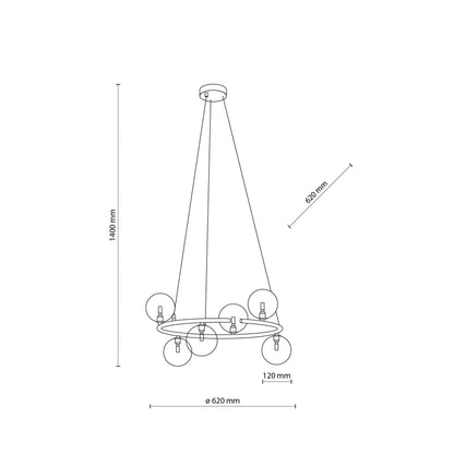 Suspension scandinave ANABELLE 6