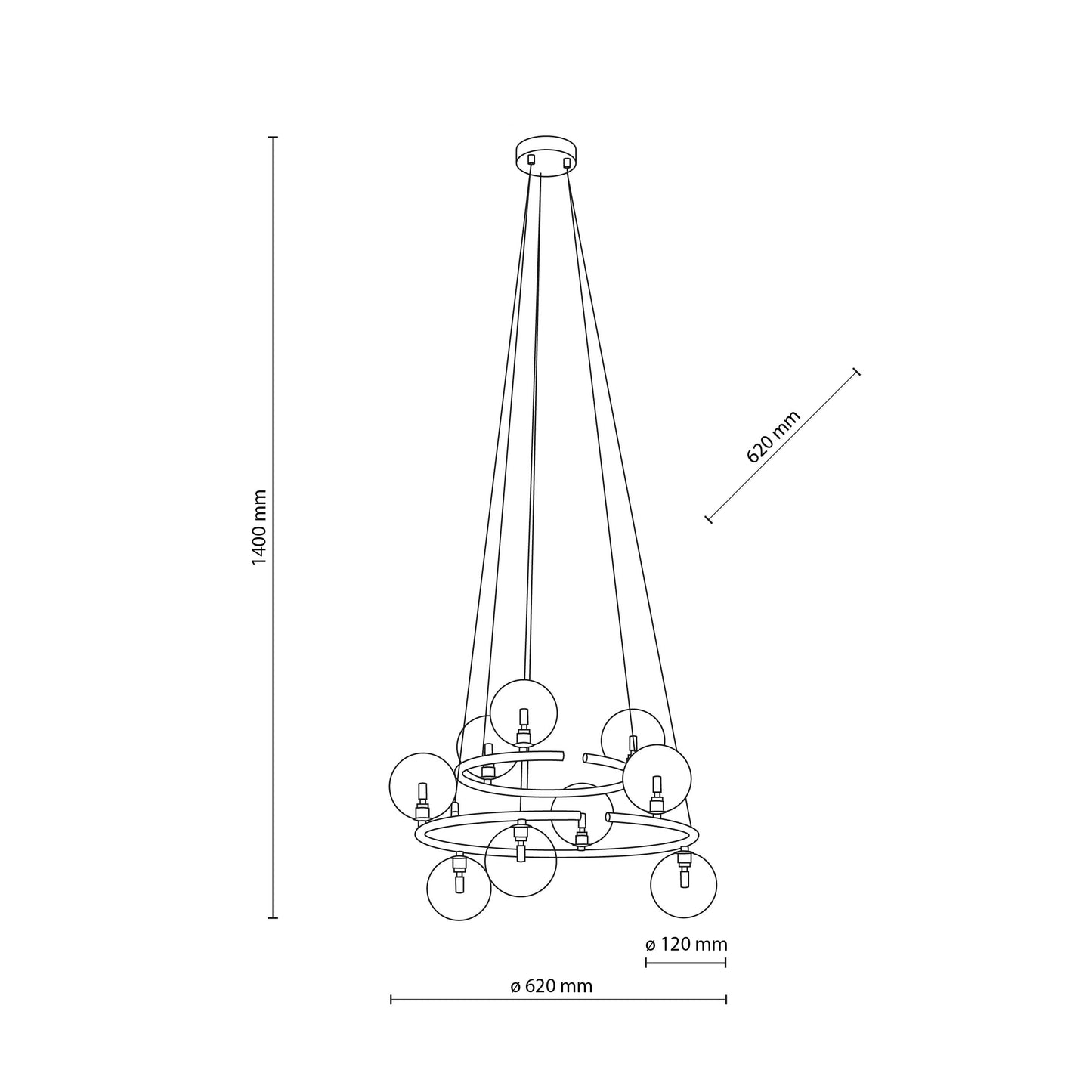 Suspension scandinave ANABELLE 9