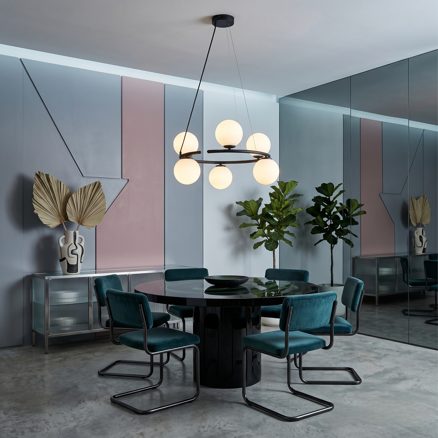ANABELLE Scandinavian PendANABELLE 6-Light Scandinavian Globe Chandelier for Dining Room & Modern Interiorsant Light 6 LumoCrafts