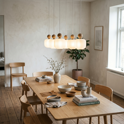 Ballo 6-Light Scandinavian Pendant Light for Dining Table & Kitchen Island LumoCrafts
