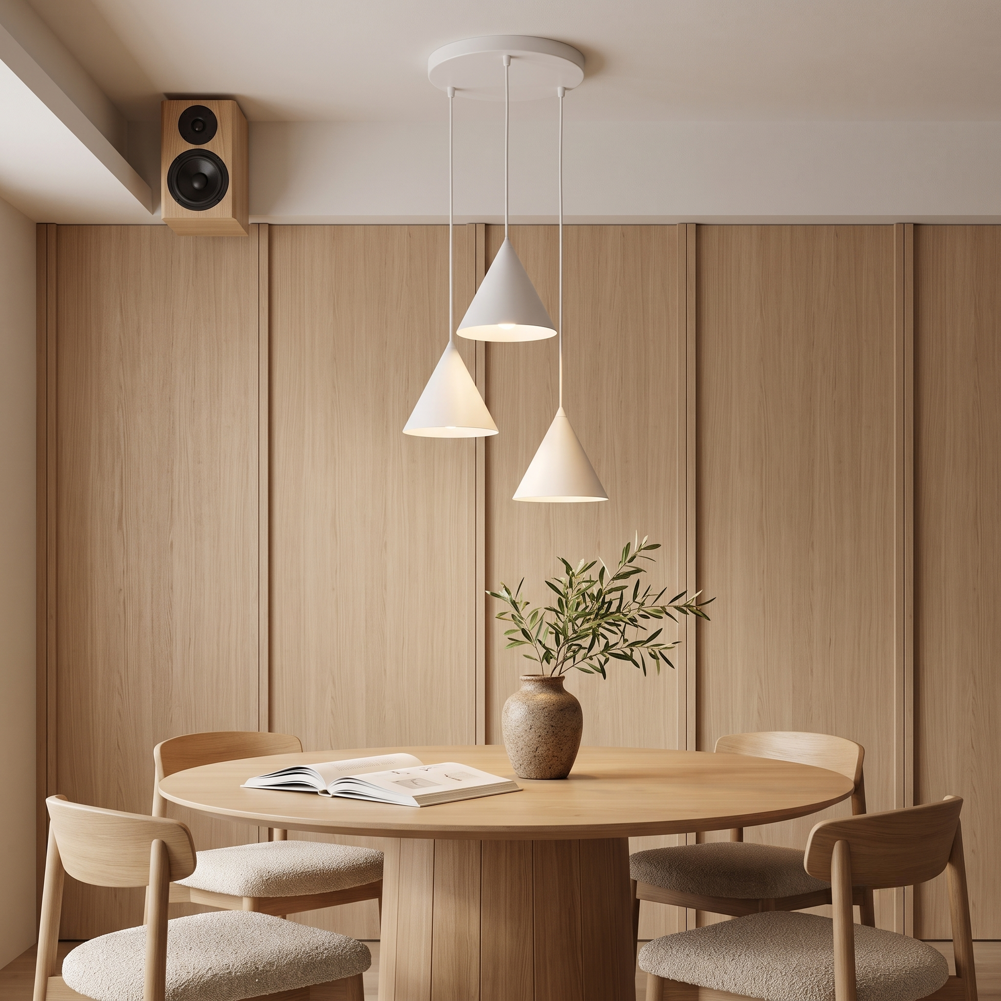 CONO 3-Light Steel Cone Pendant for Kitchen Island & Dining Table LumoCrafts