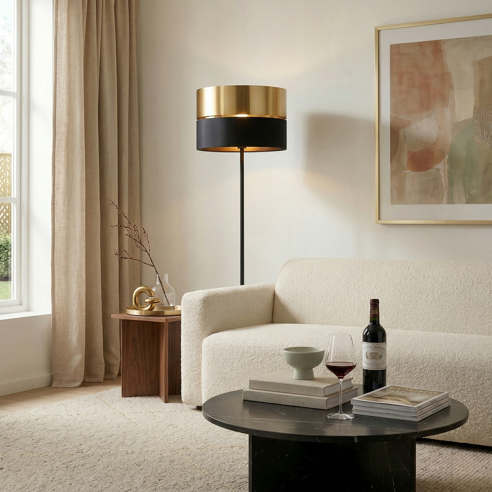 HILTON Black Gold Floor Lamp Lumocrafts