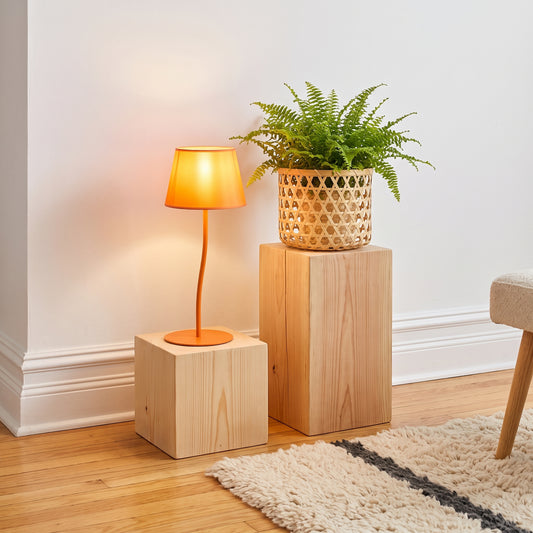 NICOLA Orange Mid-Century Modern Table Lamp for Bedroom & Living Room LumoCrafts Table Lamps