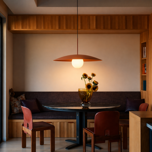 SLATE Mid-Century Modern Wide Dome Pendant Light for Kitchen Island & Dining Table LumoCrafts