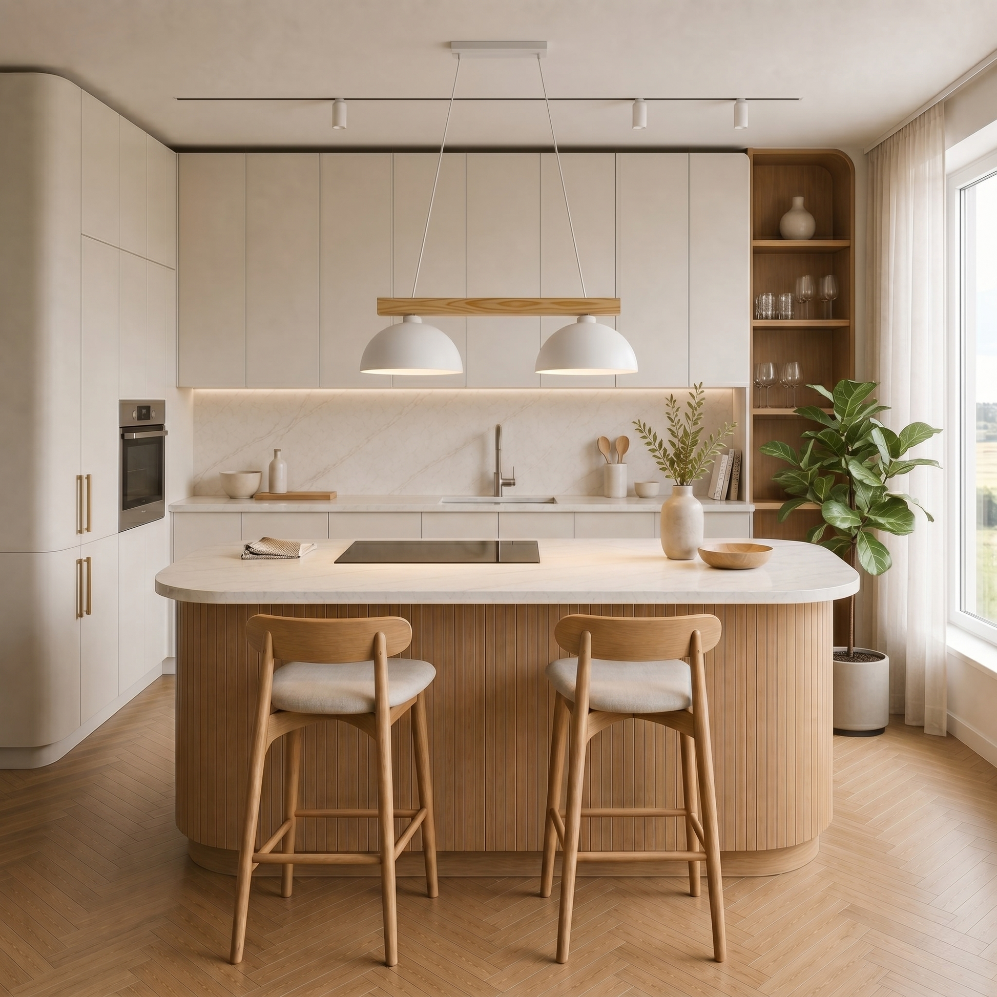 OSLO White Scandinavian Pendant Light for Kitchen Island & Dining Lumocrafts