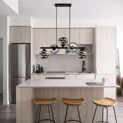 TORONTO 5-Light Glass Globe Pendant for Kitchen Island & Dining Table